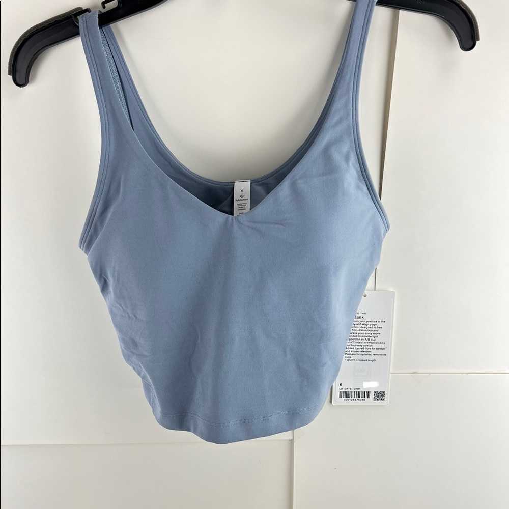Lululemon Align Tank Chambray Baby Blue Crop Size 6 NEW - Picture 2 of 8
